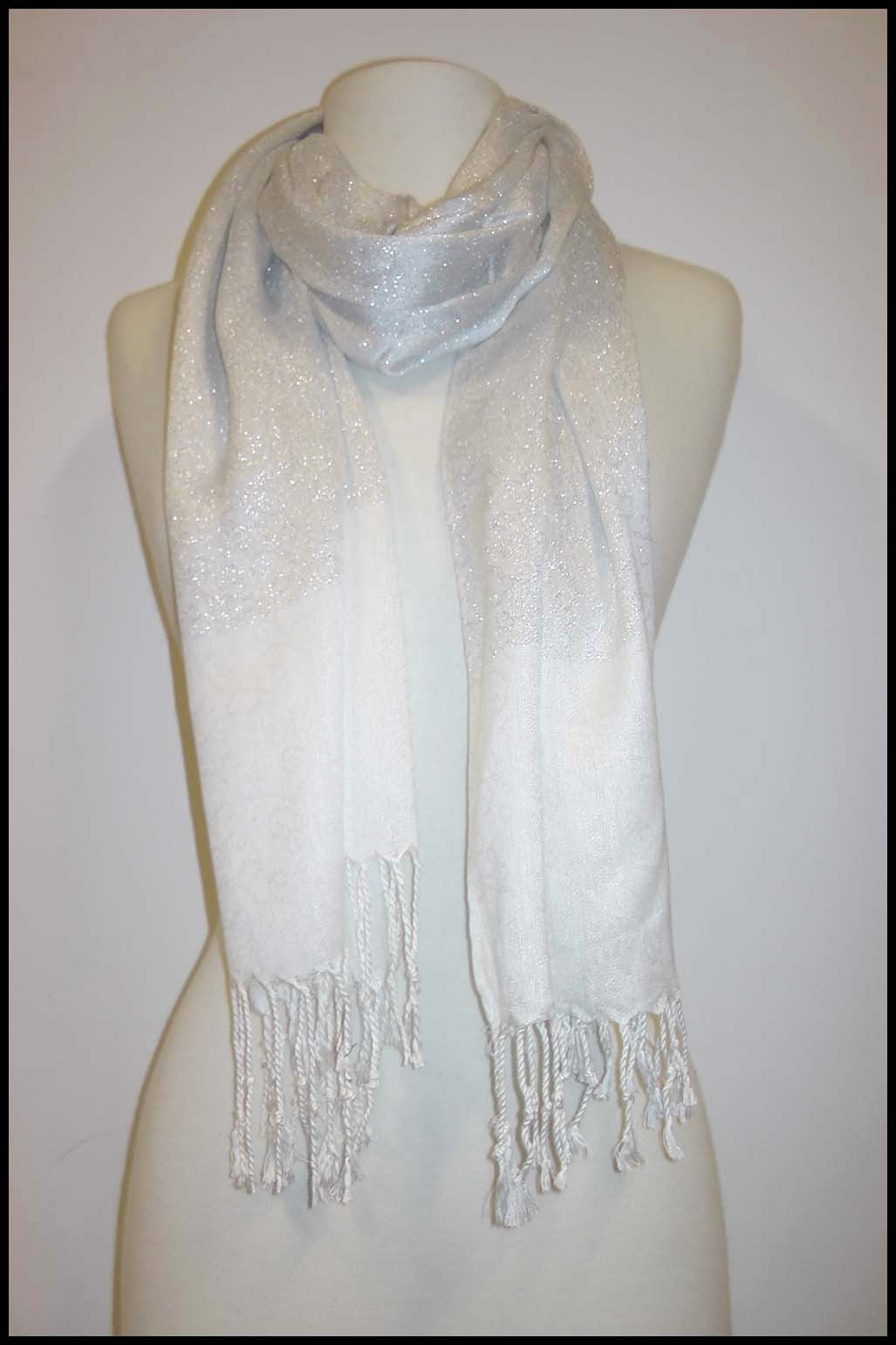 Pashmina Scarf with Sparkly Paisley Imprint