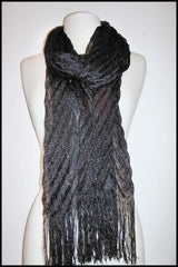 Delicate Waffle Knit Sparkly Scarf