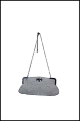 Petite Simple Elegant Clutch with Metal Trim and Clasp