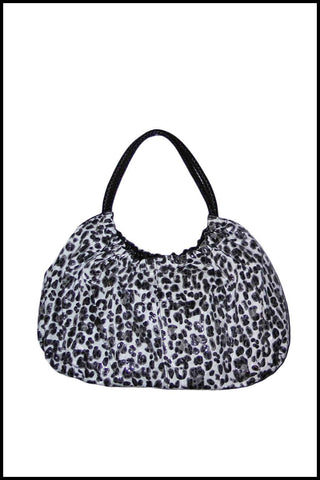 Soft Animal Print Handbag with Woven Handles