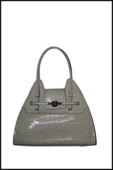 Large Structured Faux Crocodile Handbag