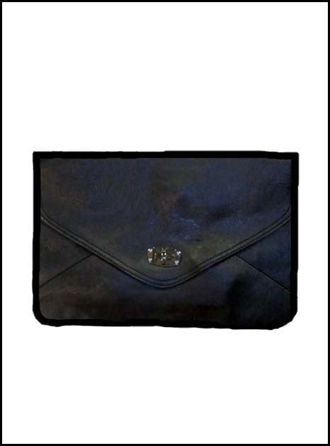 Large Envelope Clutch with Silver Clasp