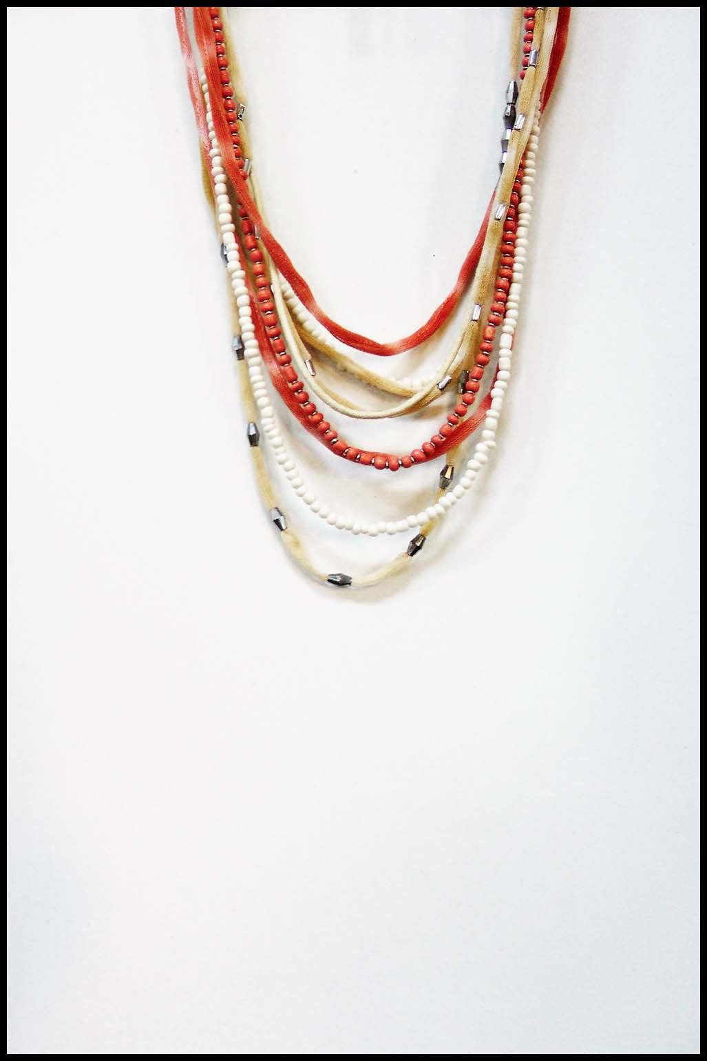 Layered Mesh and Bead Necklace