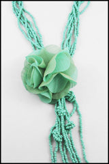 Beaded Necklace with Flower