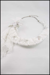 Lace Choker Embellished With Jewels and Leaves
