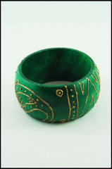 Embellished Green Wooden Bangle