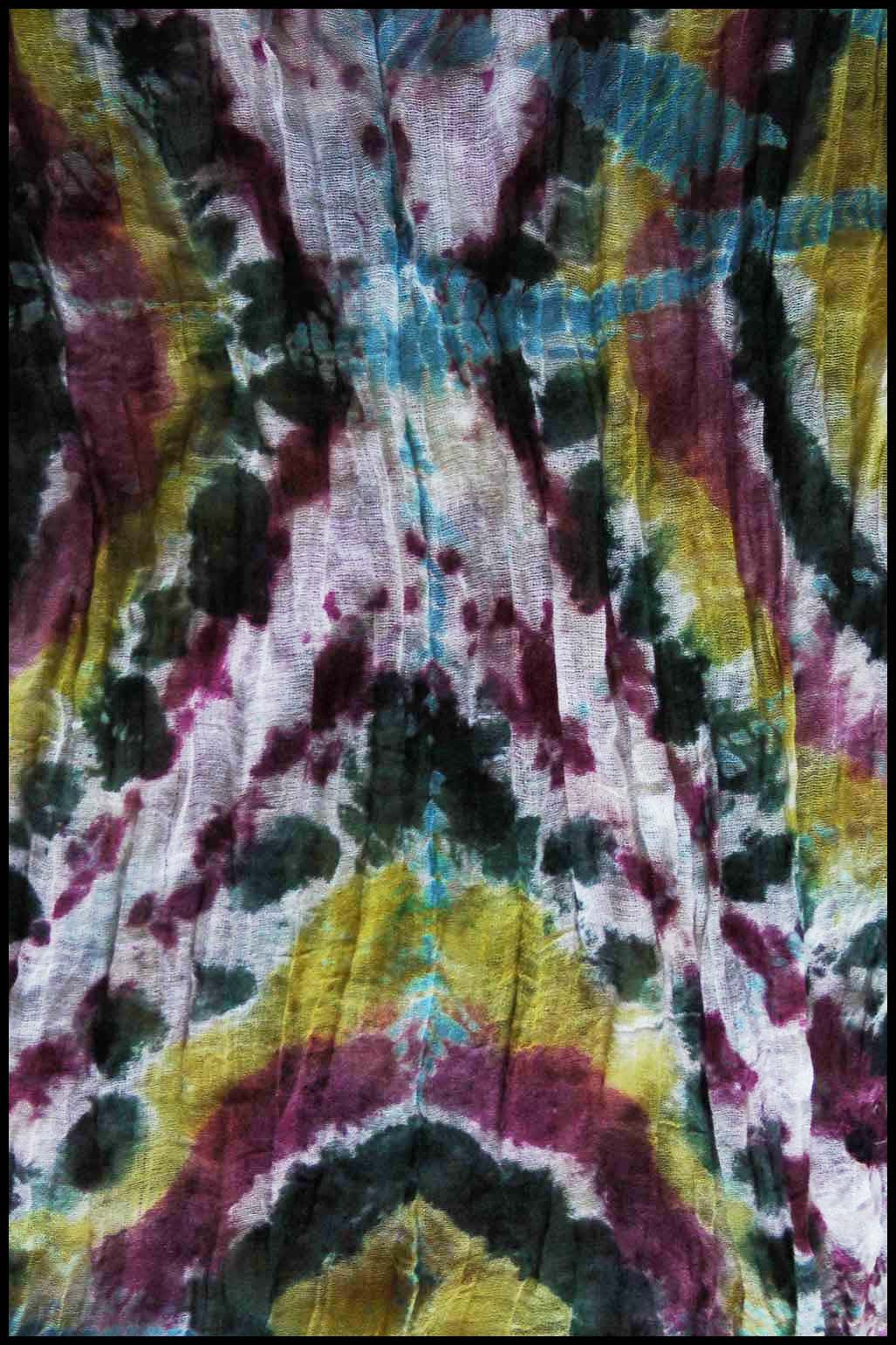 Retro Multi-coloured Tie-dye Scarf