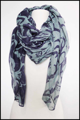 Extra-large Lightweight Printed Floral Scarf