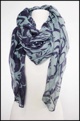 Extra-large Lightweight Printed Floral Scarf