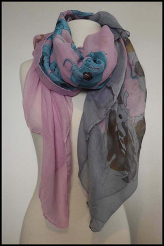 Oversize Soft Bold Floral Printed  Scarf