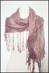 Soft Woven Scarf with Crochet Detailing