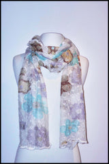 Loose-knit Soft Floral Scarf