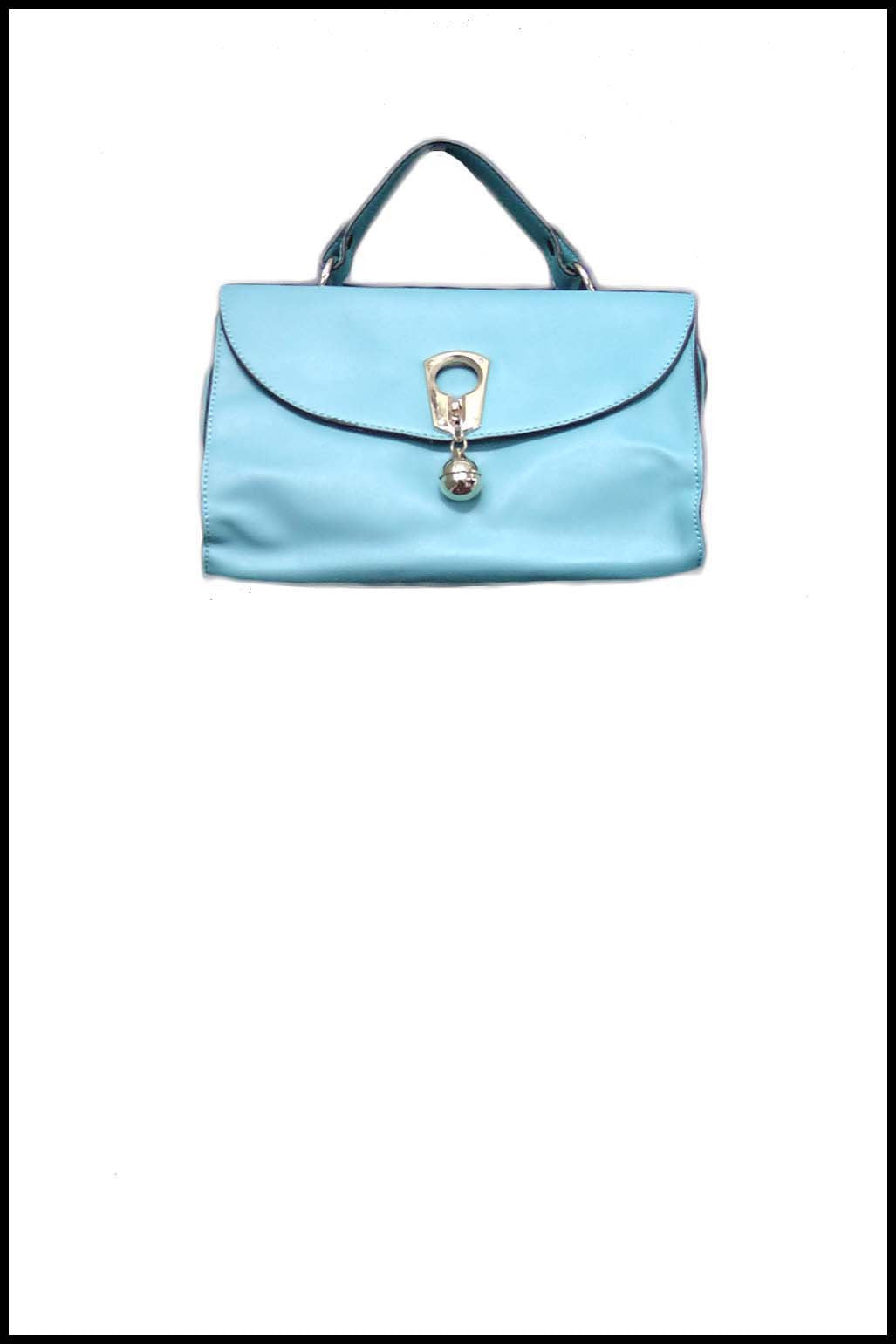 Petite Fold-over Tote with Gold Ball Clasp and Detailing