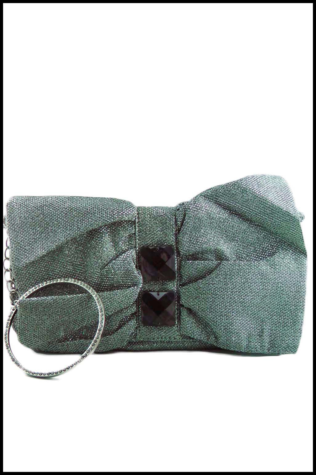 Sparkly Jeweled Bow-shaped Clutch
