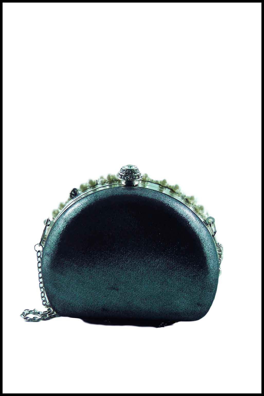 Hard-shell Rhinestone and Pearl Cluster Evening Clutch