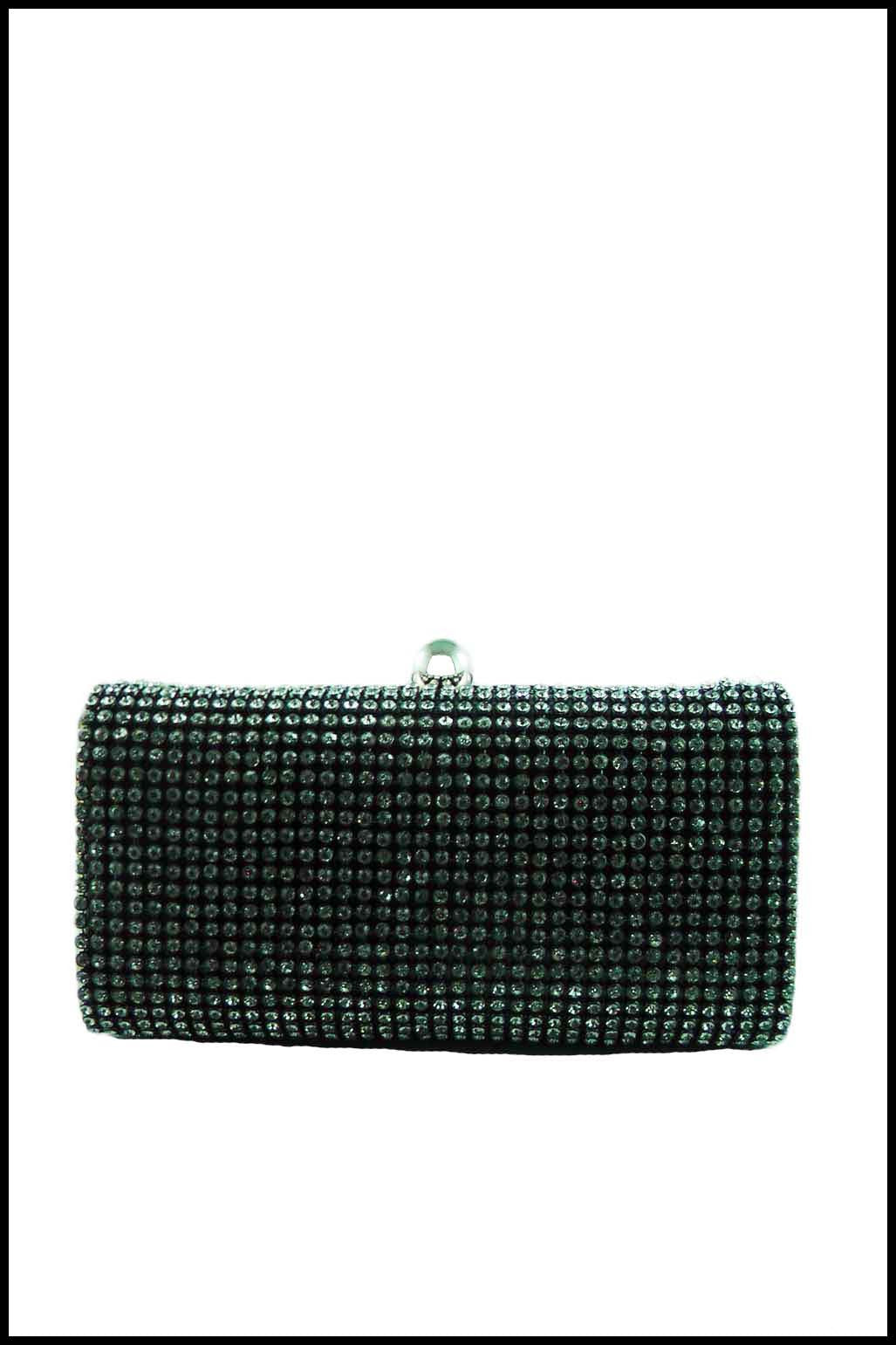 Hard-shell Evening Clutch with Rhinestone Front and Clasp