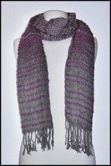 Warm Scarf with Contrasting Horizontal Thread Detailing