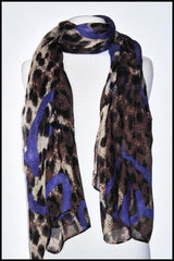 Soft Leopard Print Scarf with Heart Design