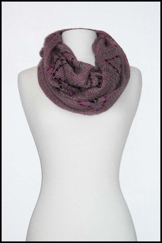 Soft Knit Infinity Scarf with Coloured ZigZag Stitch