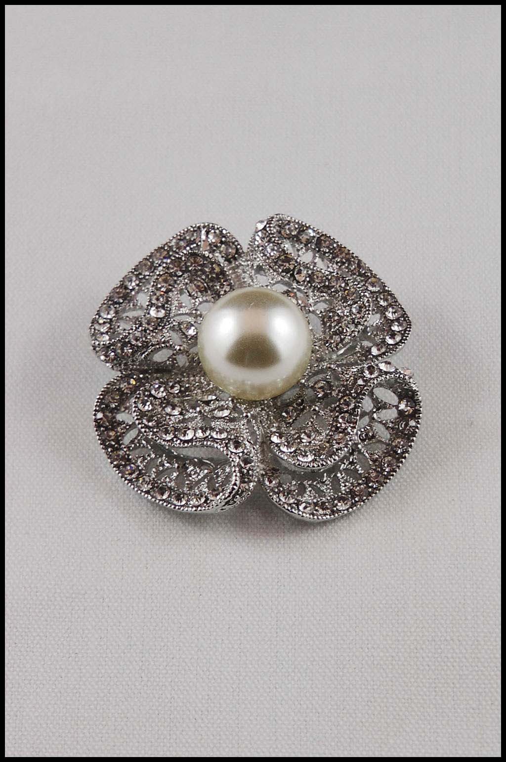 Victorian Floral Pearl Brooch Pin
