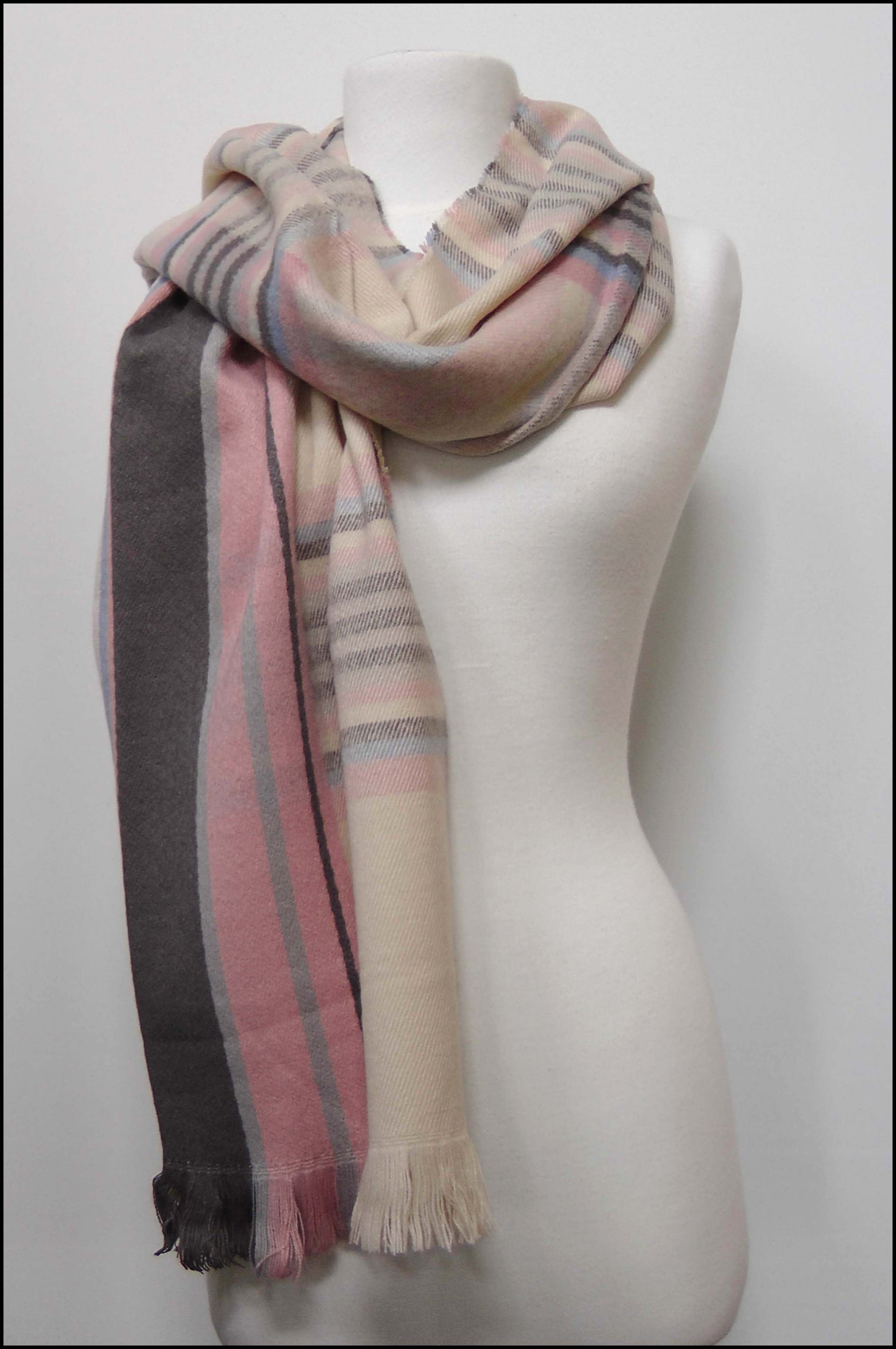 Mixed-colour Striped Scarf