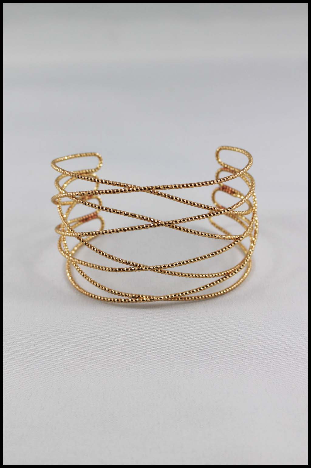 Diamond Cut Wire Cuff Bracelet