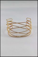 Diamond Cut Wire Cuff Bracelet
