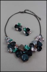 Art Deco Enamel Flower Necklace