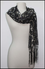 Pattern Sequin Party Shawl