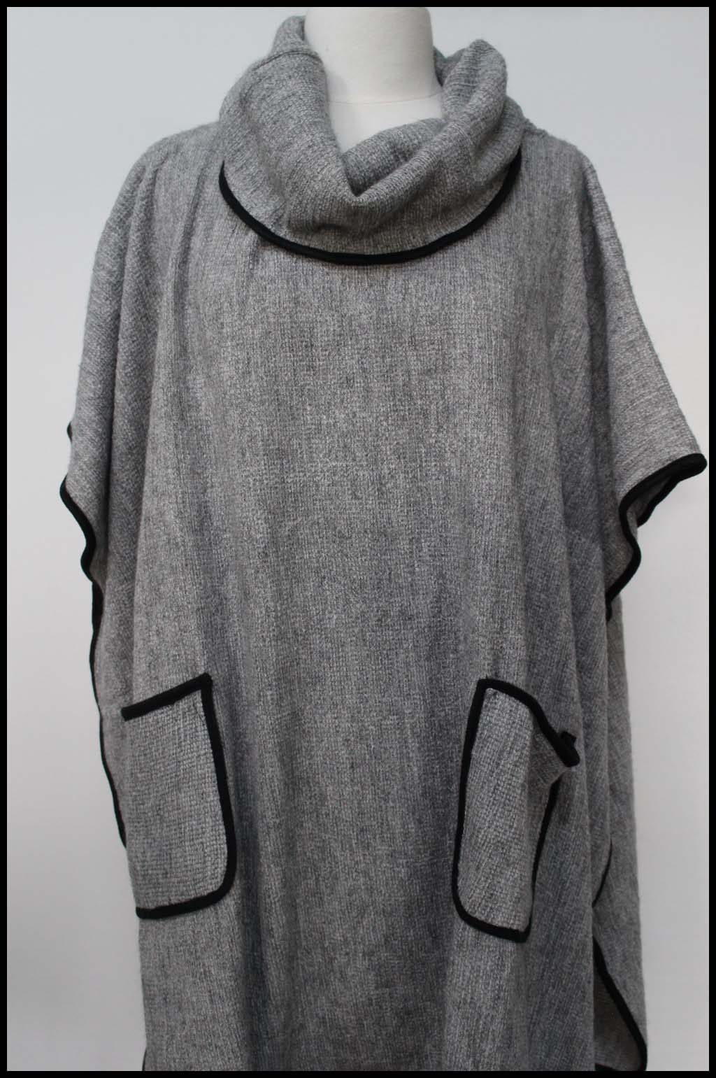 Cowl Neck Poncho with Pockets