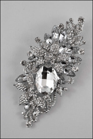 Statement Crystal Floral Brooch Pin