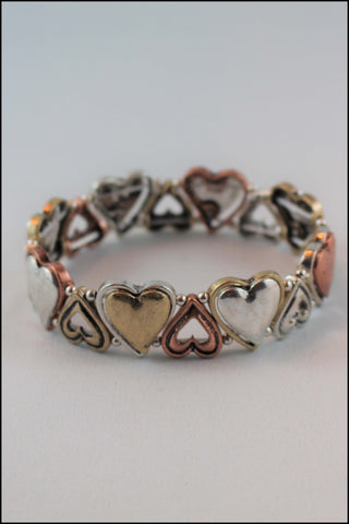 Metal Stretch Crafted Heart Bracelet