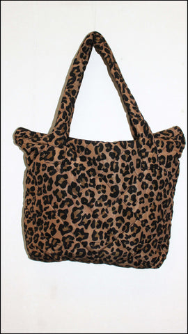 Leopard Print Puffer Tote Bag
